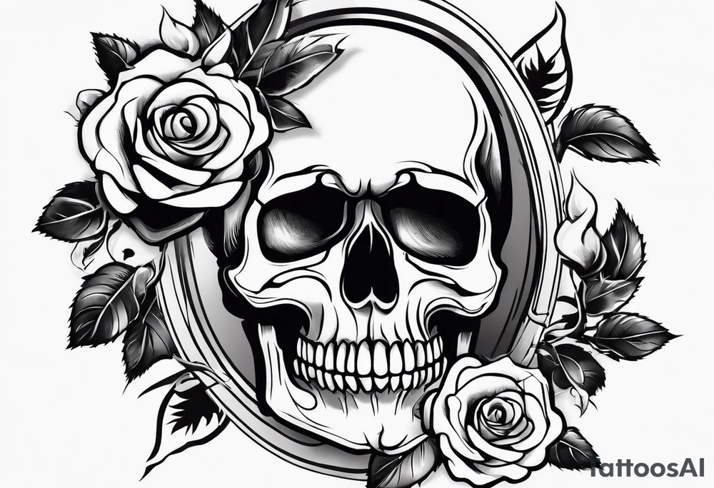 Roses and skull tattoo idea