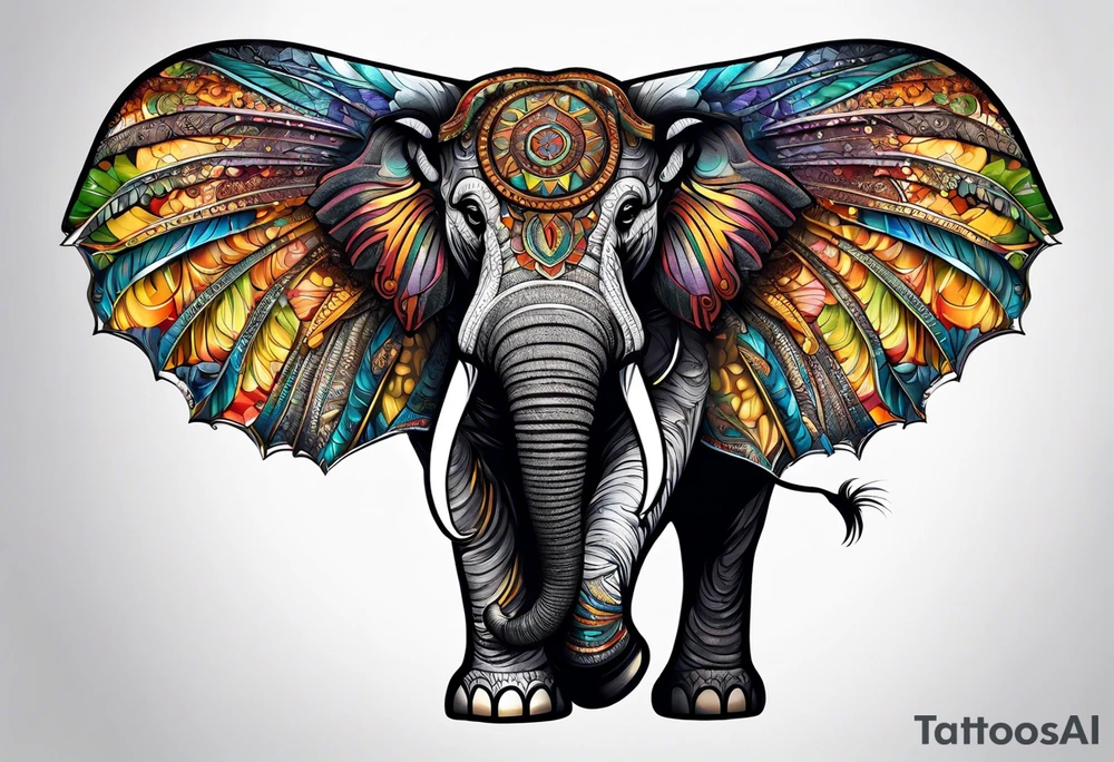 winged elephant tattoo idea