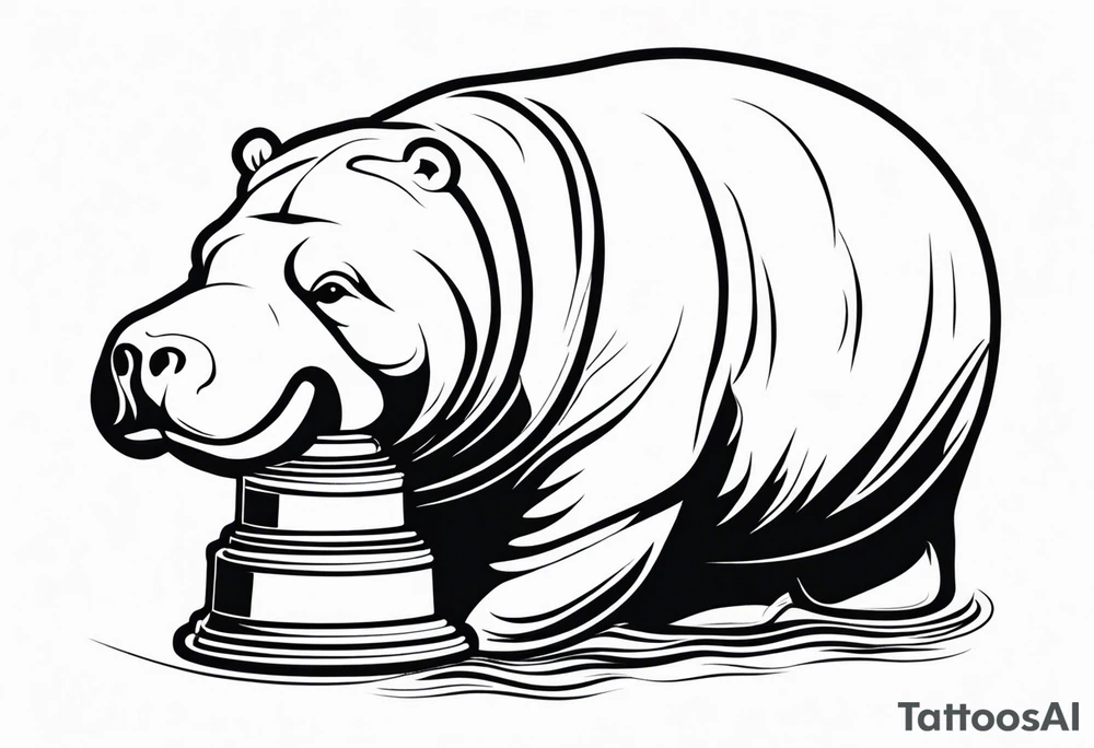 Manatee holding the Stanley Cup tattoo idea