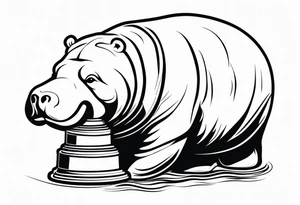 Manatee holding the Stanley Cup tattoo idea