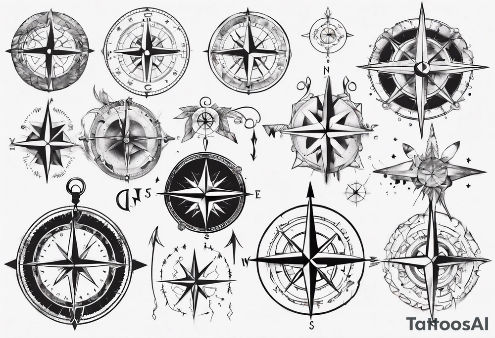 Nordic compass tattoo idea