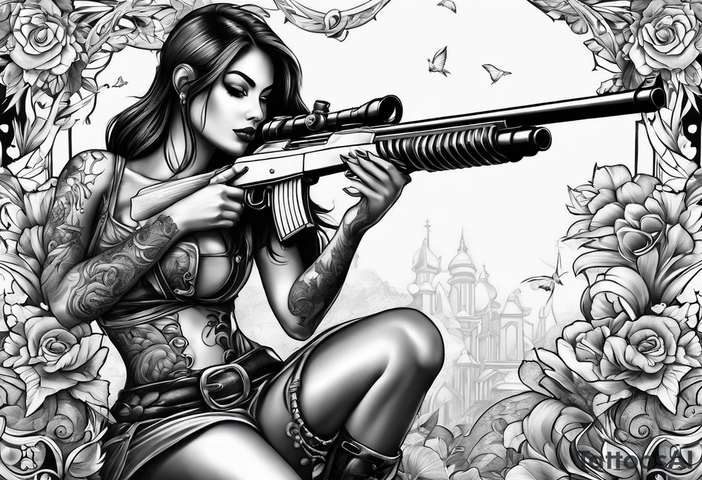 girl with a shotgun tattoo idea