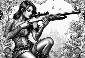 girl with a shotgun tattoo idea