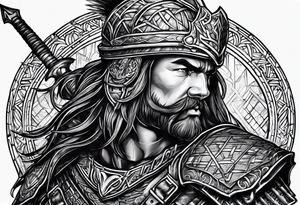 Scottish highland warrior tattoo idea
