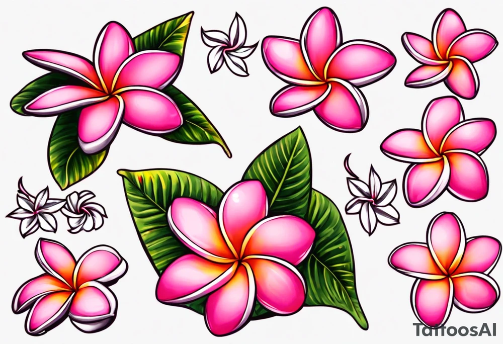 pink plumeria tattoo idea