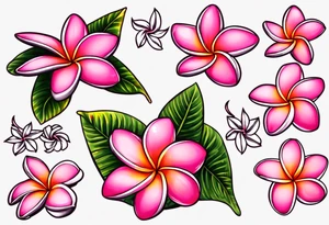 pink plumeria tattoo idea