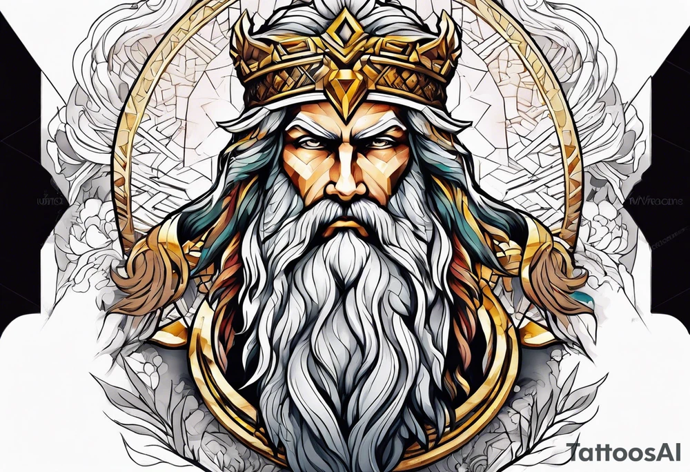 powerful majestic zeus tattoo idea