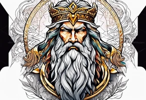 powerful majestic zeus tattoo idea