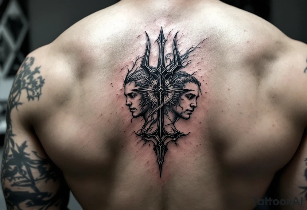a symbol of my 3 sons including a trident tattoo idea