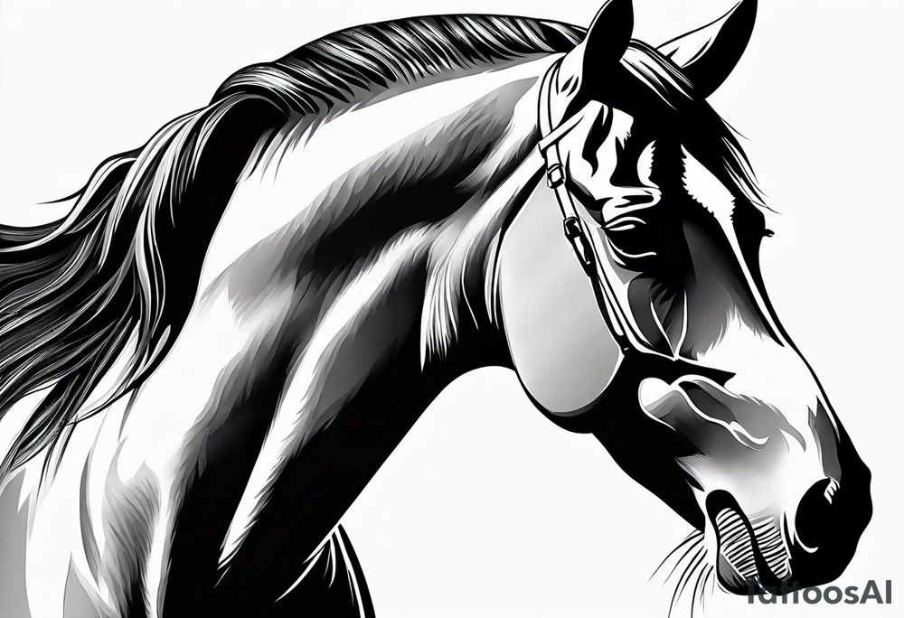 Horse portrait no shading tattoo idea