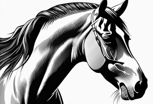Horse portrait no shading tattoo idea