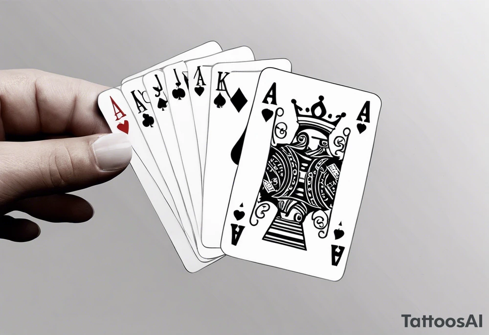 ace and a king card small tattoo for hand but realistic tattoo idea