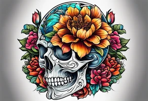 Brain and flower tattoo idea