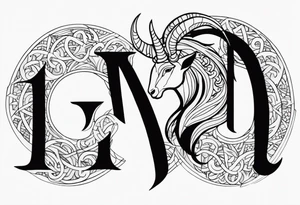 Capricorn and includes the letters JY tattoo idea