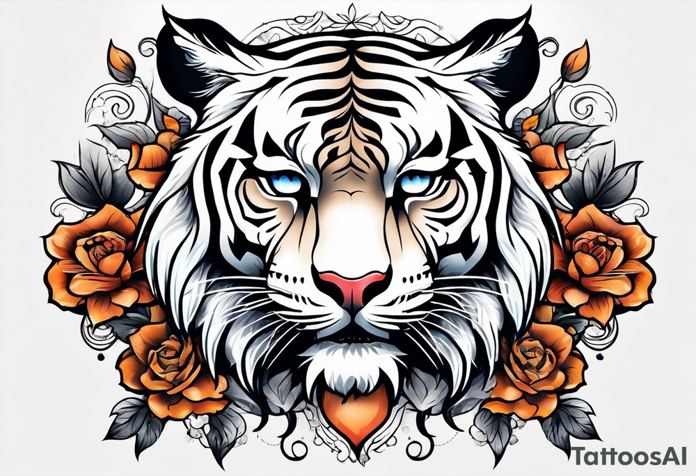 Tiger with the letter C tattoo idea