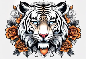 Tiger with the letter C tattoo idea