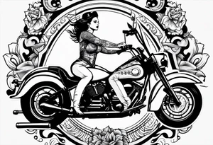 Woman riding a bullet tattoo idea