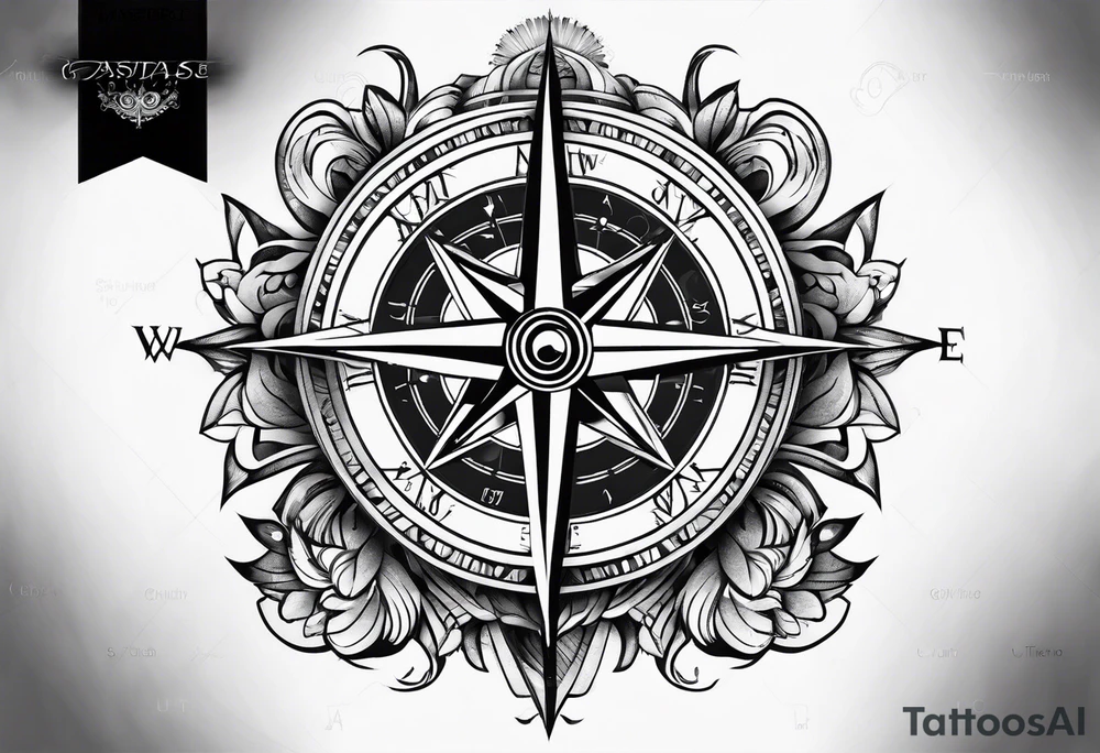 compass tattoo idea