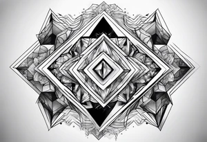 Hexagon linked crystal wave tattoo idea