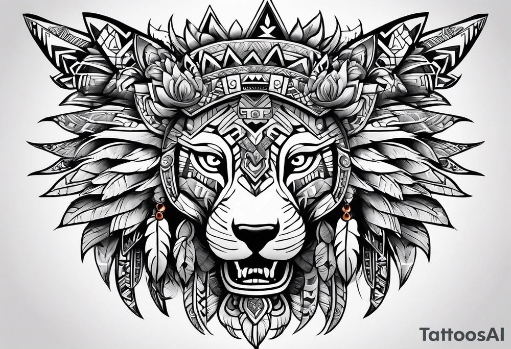 Aztec animal tattoo idea
