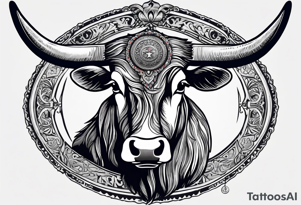 cybersigilism mad Longhorn with state of texas as the background
With “512” on top of the head tattoo idea
