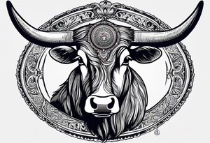 cybersigilism mad Longhorn with state of texas as the background
With “512” on top of the head tattoo idea