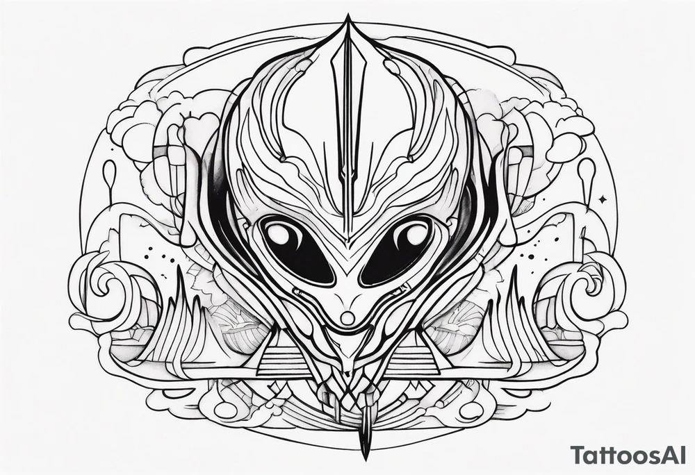 abstract tattoo about aliens tattoo idea