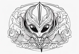 abstract tattoo about aliens tattoo idea