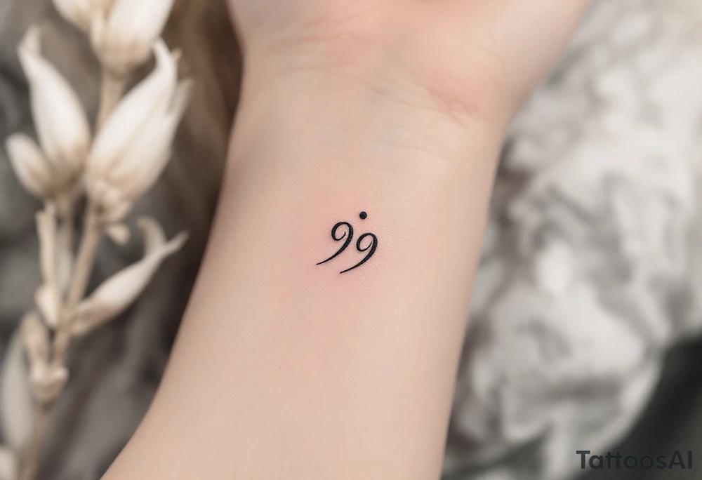 A single comma with a dot above it tattoo idea