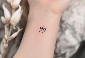 A single comma with a dot above it tattoo idea