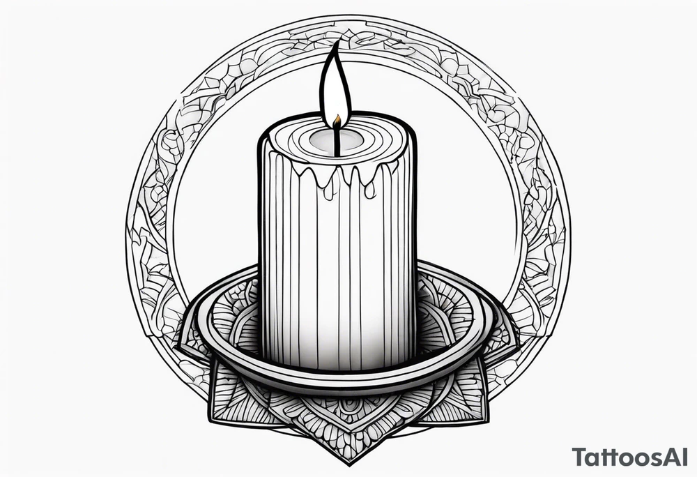 Candle alone in the darkness, a glimmer of hope. tattoo idea