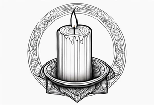 Candle alone in the darkness, a glimmer of hope. tattoo idea