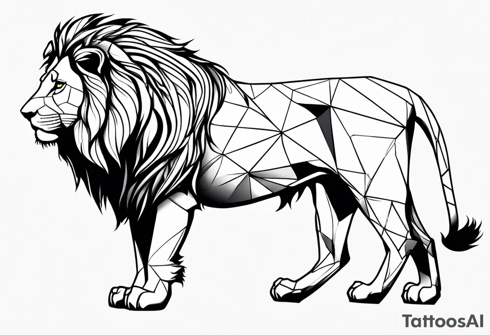 Tattooed lion back tattoo idea