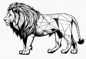 Tattooed lion back tattoo idea
