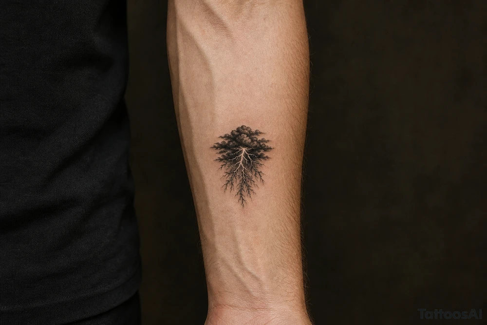 realistic lightning storm tattoo idea