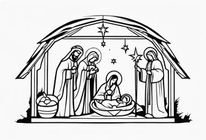 Traditional Nativity Scene tattoo idea