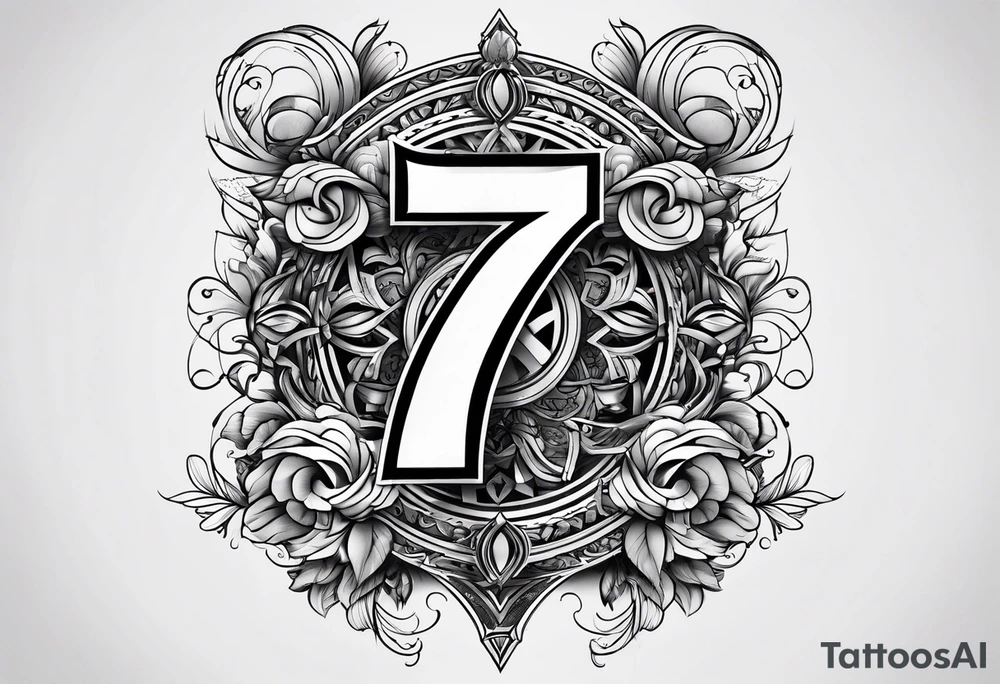 lucky number 7 tattoo idea