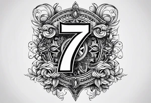 lucky number 7 tattoo idea