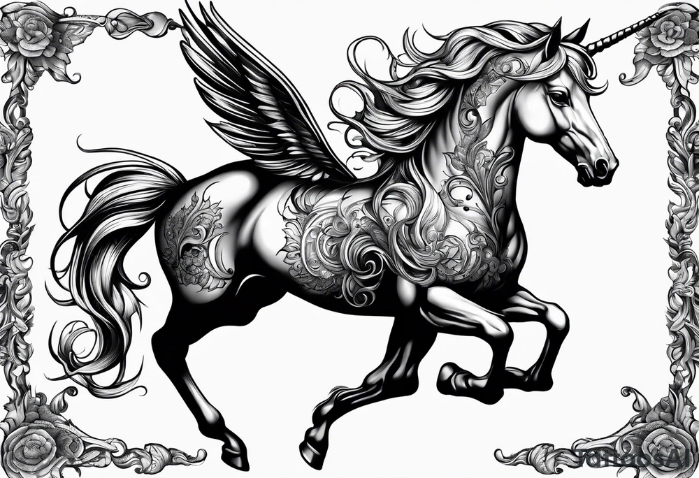 unicorn tattoo idea