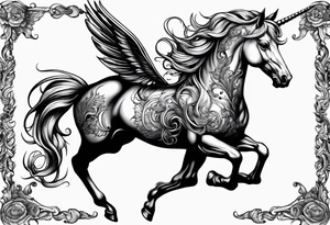 unicorn tattoo idea