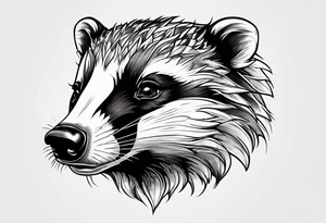 badger mouth open tattoo idea