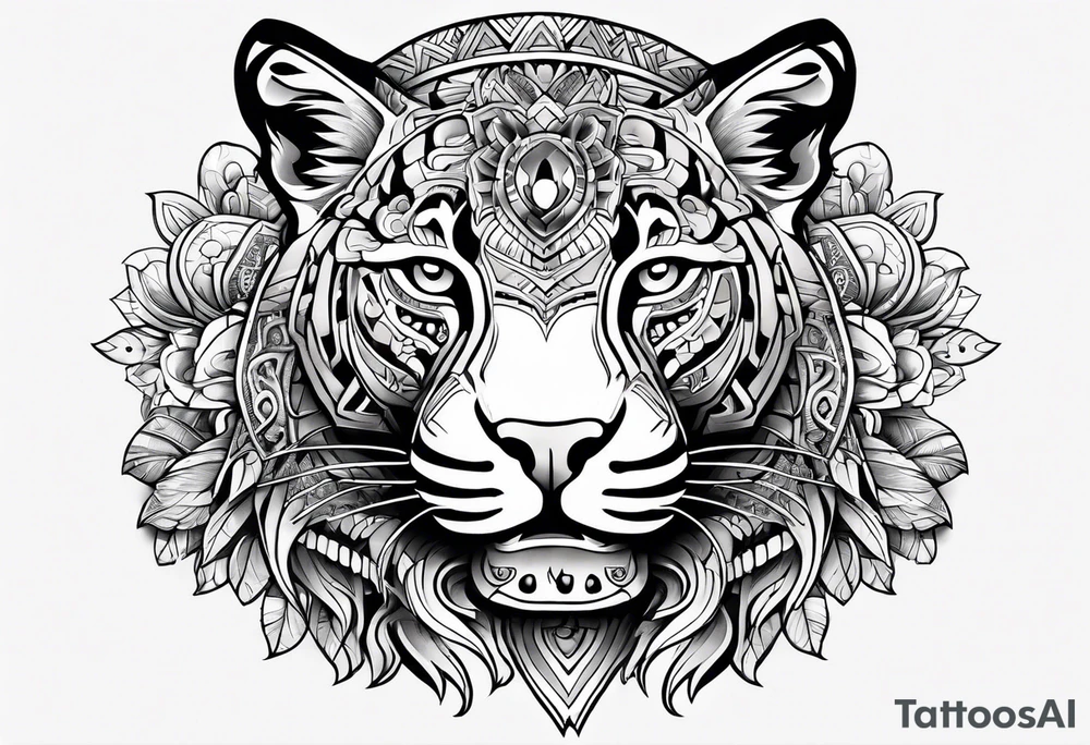 jaguar aztec shoulder tattoo idea