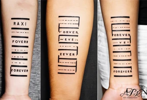 The words forever & Ever. Roman Numerals for 6,12,2012. Small forearm tattoo tattoo idea
