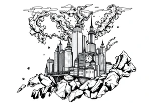city under water theme tattoo idea