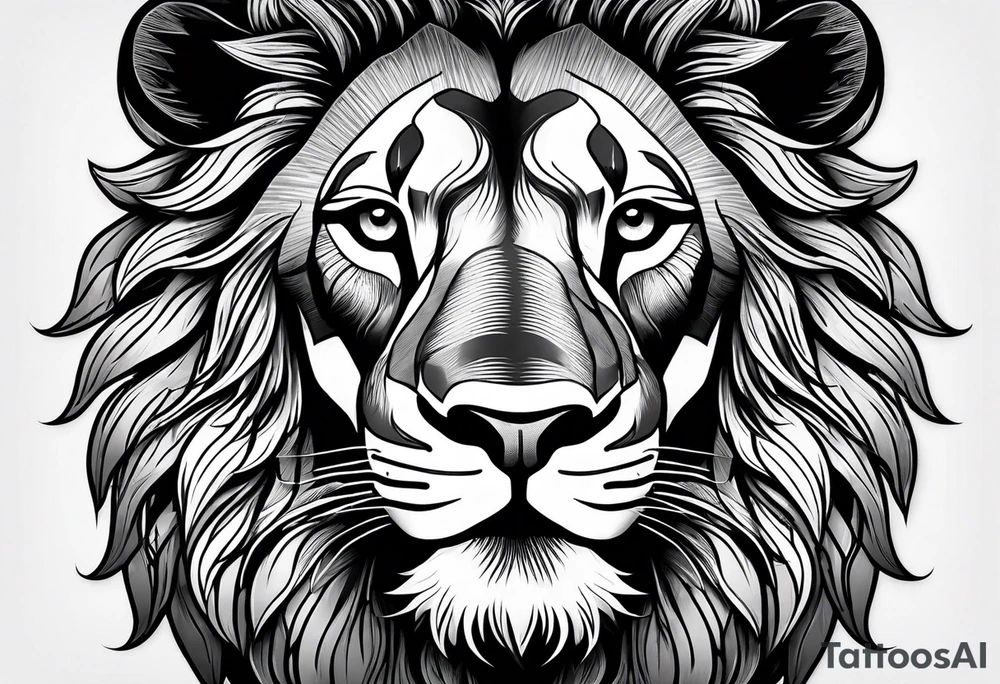 lion with mane tattoo idea