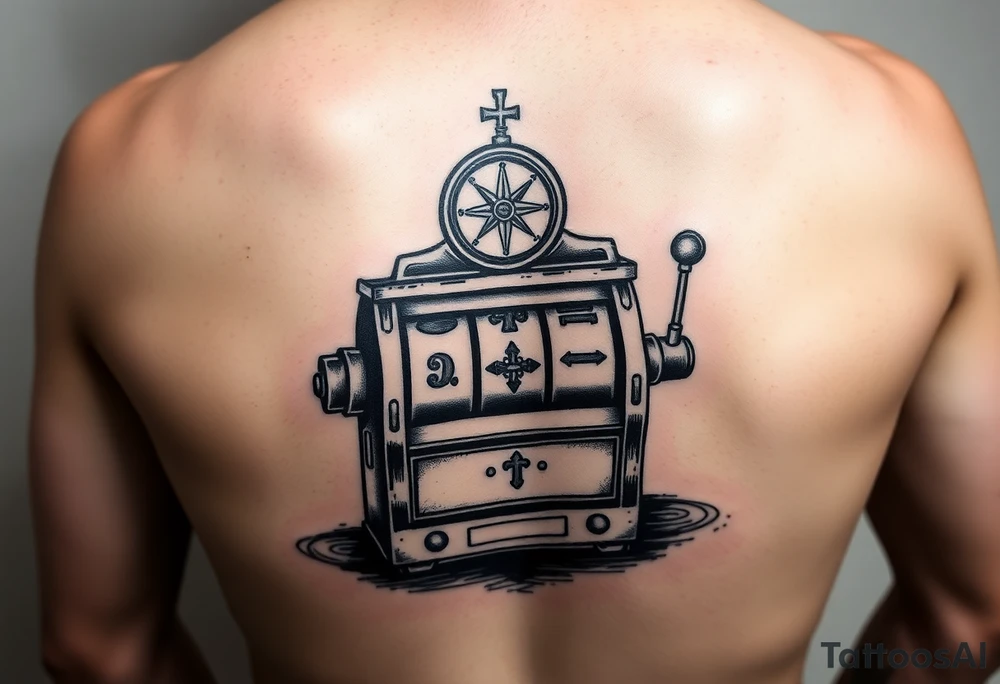 Slot machine with a compass tattoo idea