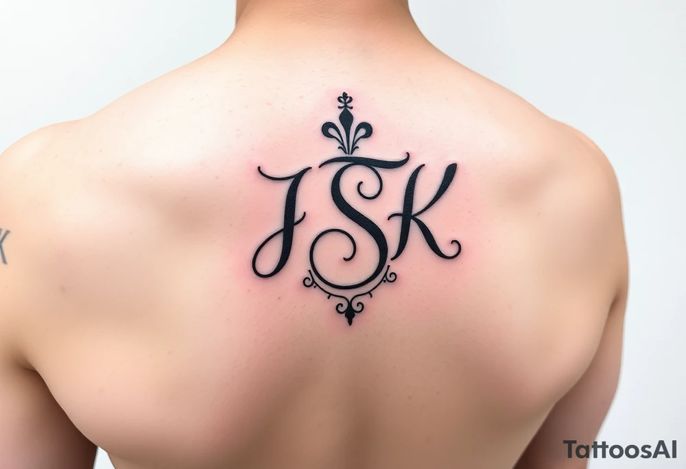 small simple tatto represnting family, put their intials intertwined in it: HSK, JSK, SMK, RAK tattoo idea