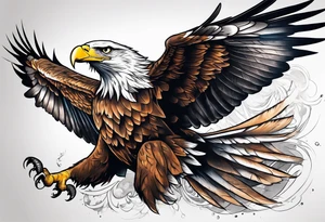 Powerful flying eagle tattoo idea