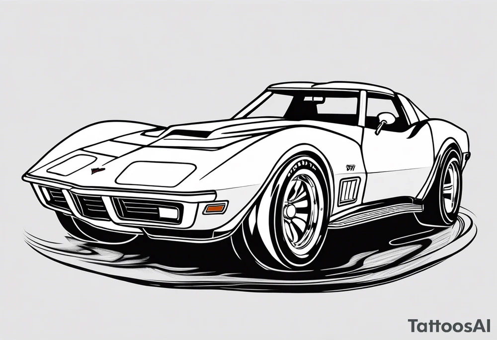 1971 corvette tumbler car with logo tattoo idea