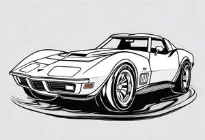 1971 corvette tumbler car with logo tattoo idea